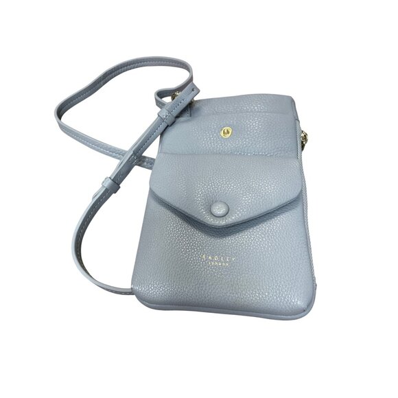 RADLEY LONDON Handbags - Radley London Authentic Womans Grey Leather Mallow street Phone Crossbody SKU 95